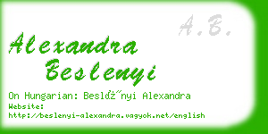 alexandra beslenyi business card